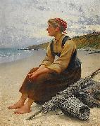 August Hagborg Ostronplockerska pa stranden china oil painting artist
